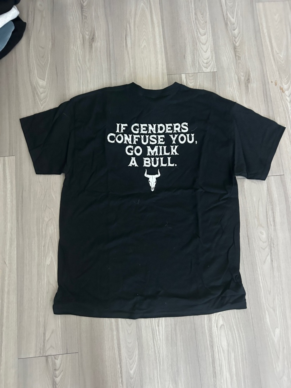 Black Graphic Statement Tee - Milk A Bull